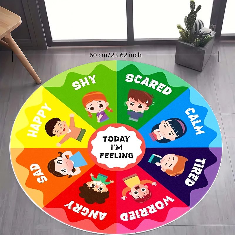 Emotion Wheel Kids Round Rug F - огляд і ціна Kids Education Charts