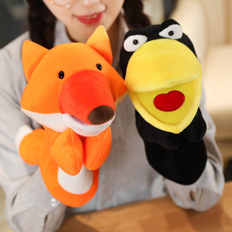 25cm Fox Crow Baby Hand Puppet - огляд і ціна Kids Education Story