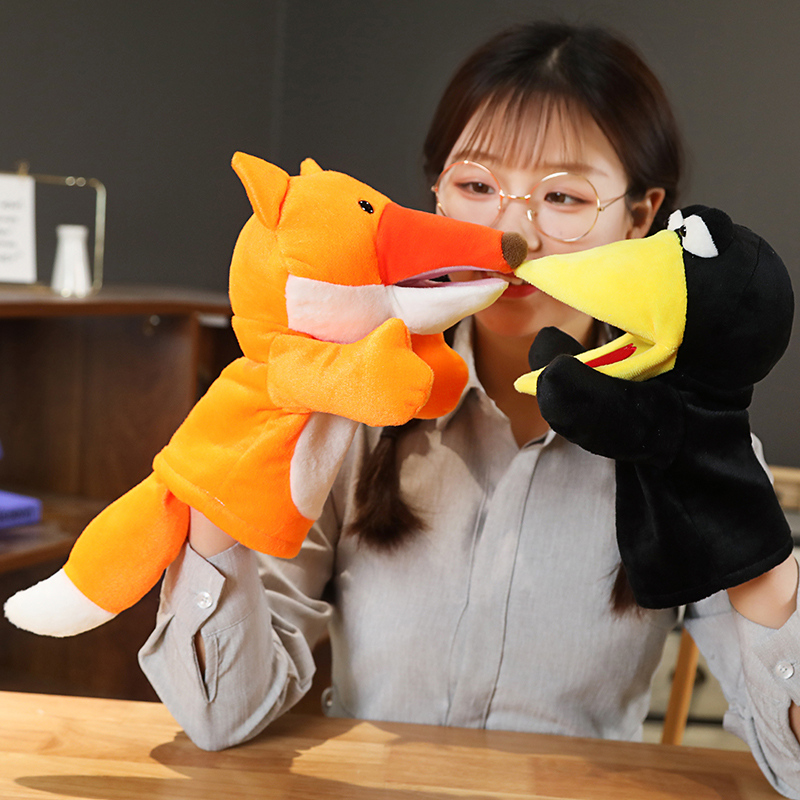 25cm Fox Crow Baby Hand Puppet - огляд і ціна Kids Education Story
