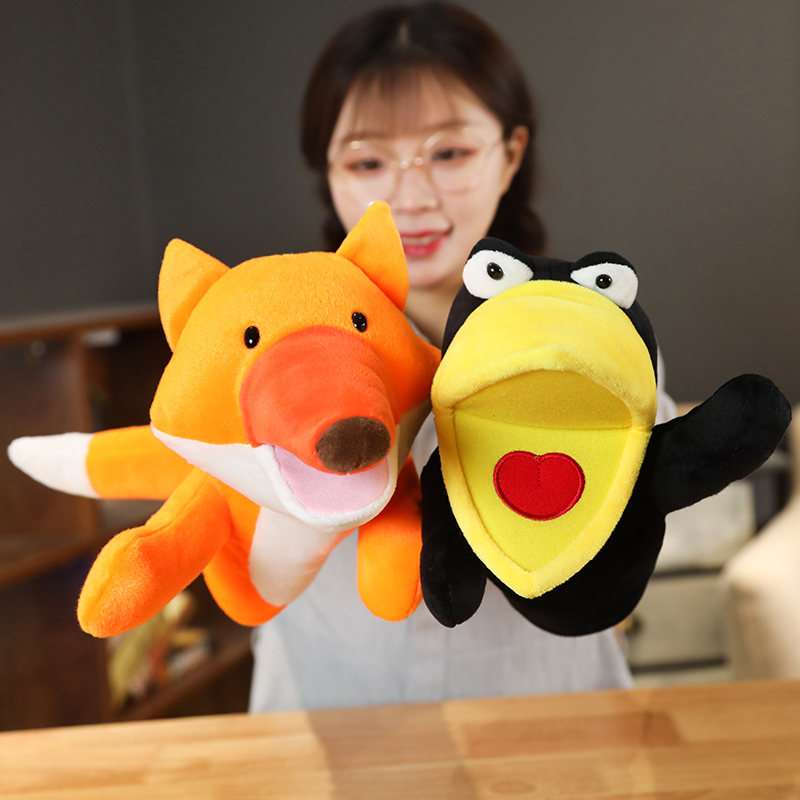 25cm Fox Crow Baby Hand Puppet - огляд і ціна Kids Education Story