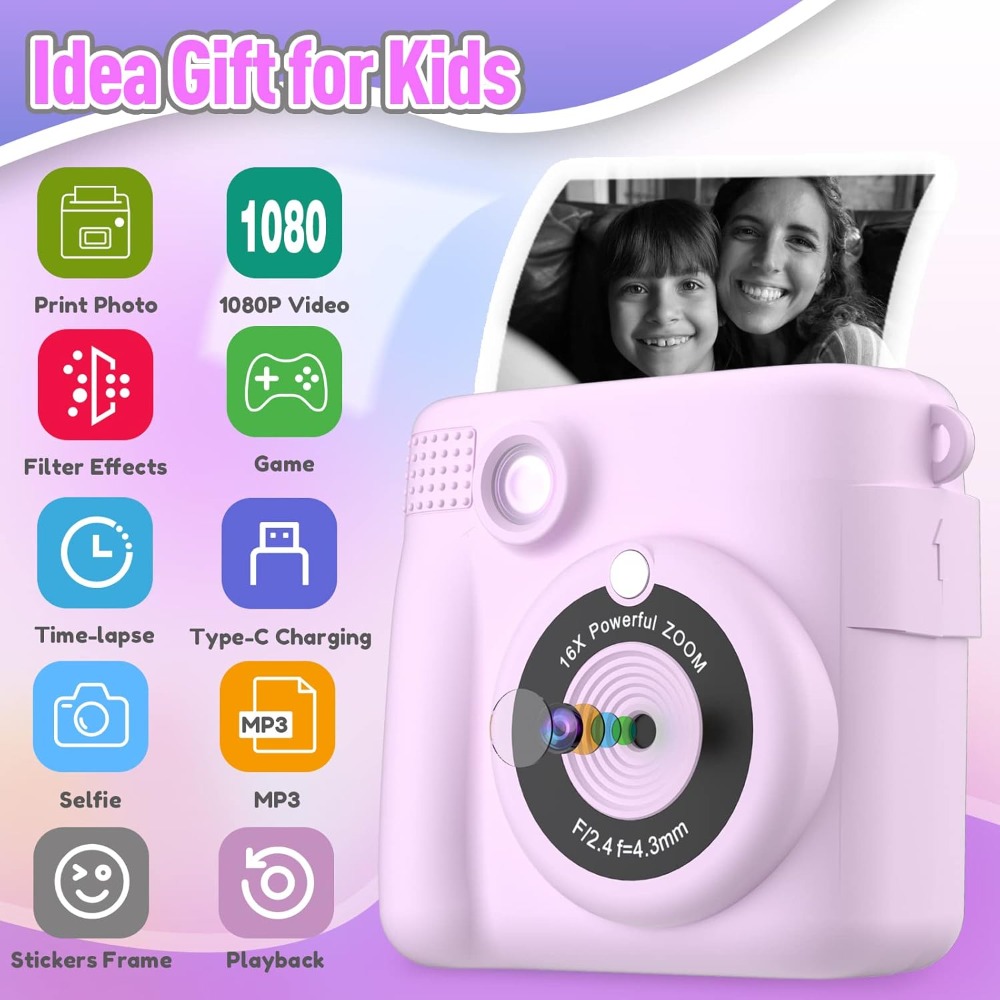Instant Print Camera for Kids, - огляд і ціна Kids Education Card