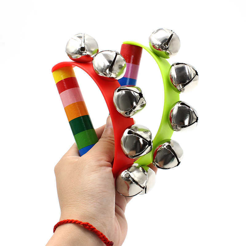 Rainbow Hand Jingle Bells Wood - огляд і ціна Kids Education Bell