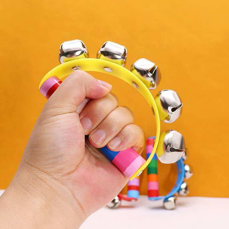 Rainbow Hand Jingle Bells Wood - огляд і ціна Kids Education Bell