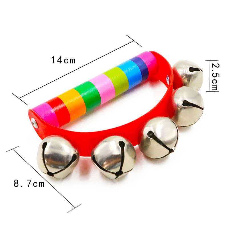 Rainbow Hand Jingle Bells Wood - огляд і ціна Kids Education Bell