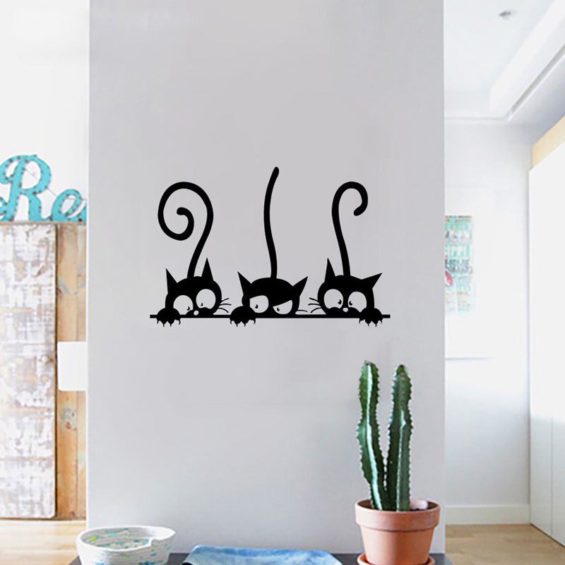Three Funny Cats Wall Sticker  - огляд і ціна Kids Education Quotes