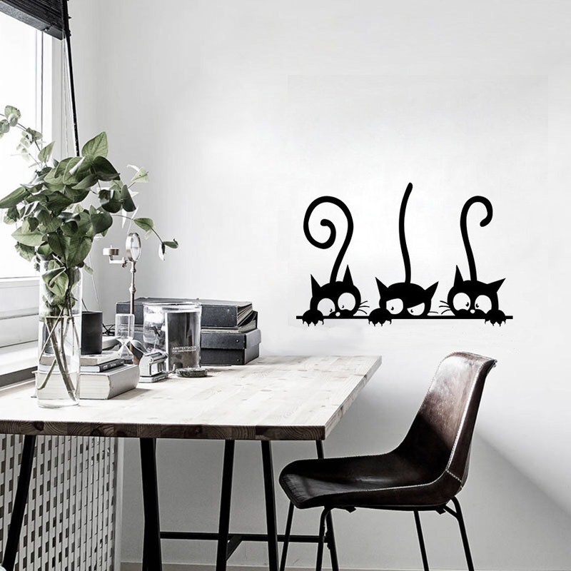 Three Funny Cats Wall Sticker  - огляд і ціна Kids Education Quotes