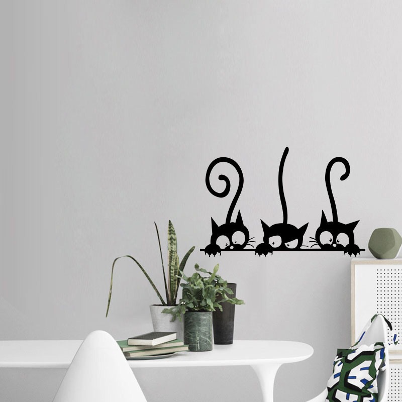 Three Funny Cats Wall Sticker  - огляд і ціна Kids Education Quotes