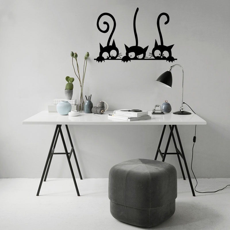 Three Funny Cats Wall Sticker  - огляд і ціна Kids Education Quotes
