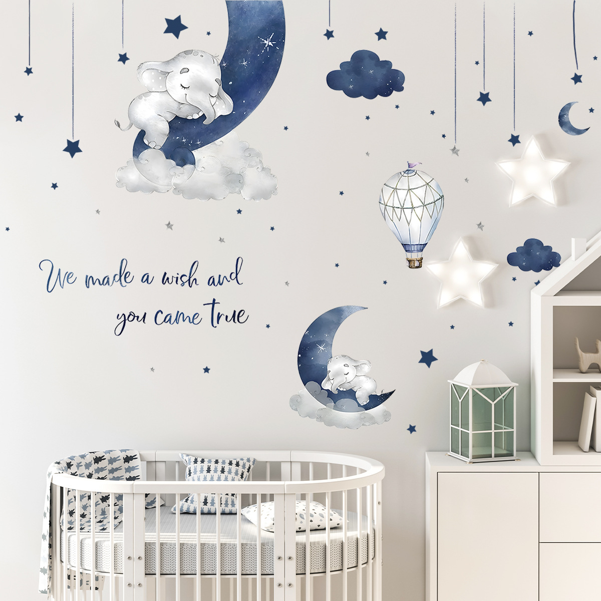 Cartoon Elephant Moon Stars Wa - огляд і ціна Kids Education Quotes