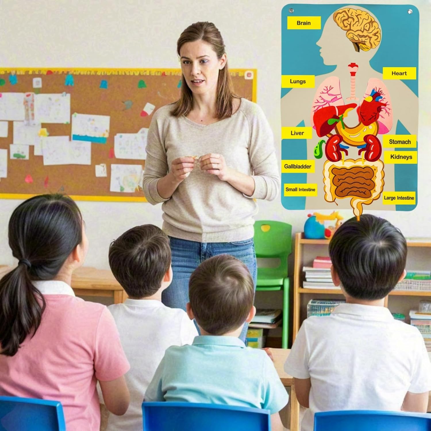 Human Body Parts Felt Board St - огляд і ціна Kids Education Story
