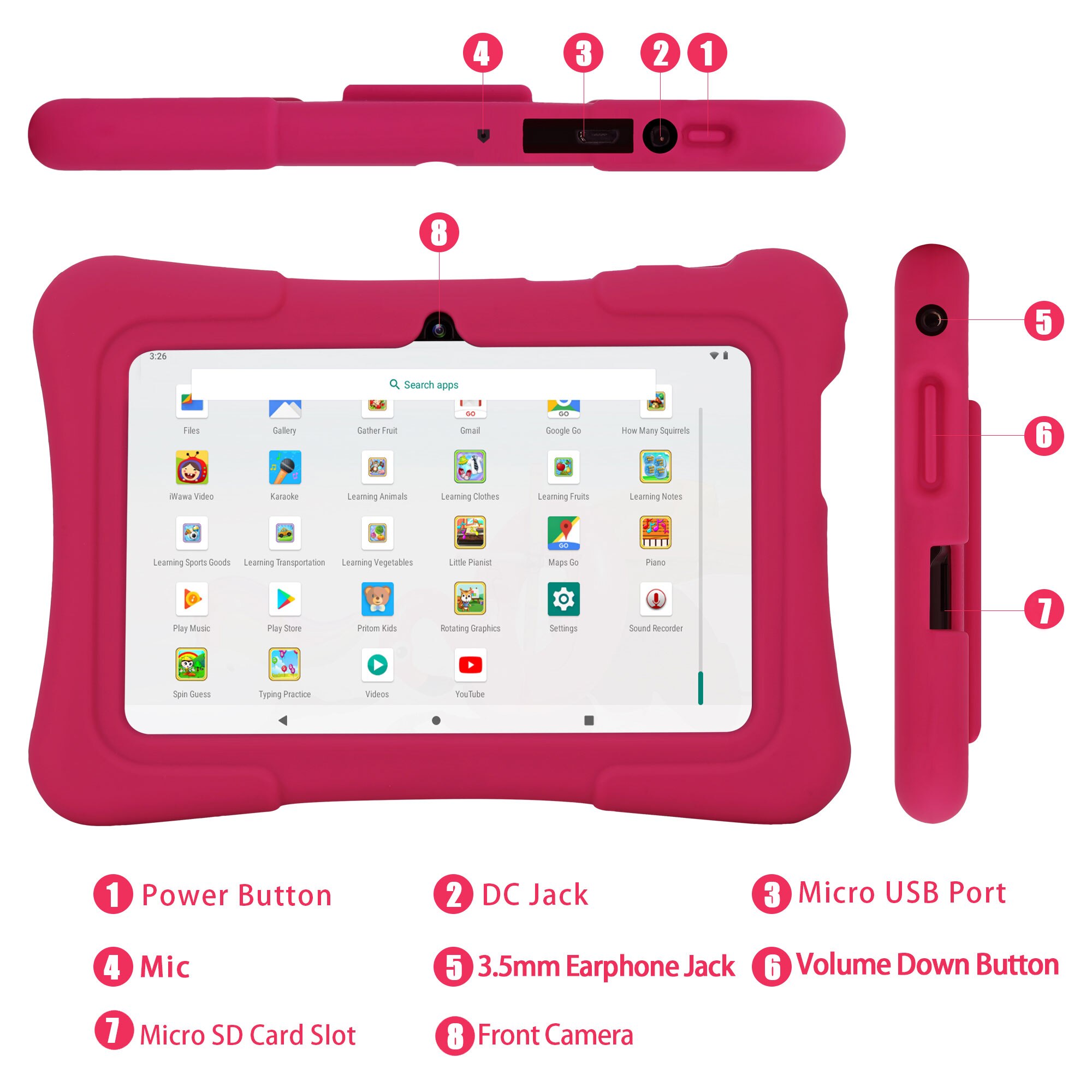 PRITOM 7 Inch Kids Tablet Quad - огляд і ціна Kids Education Software For Pc