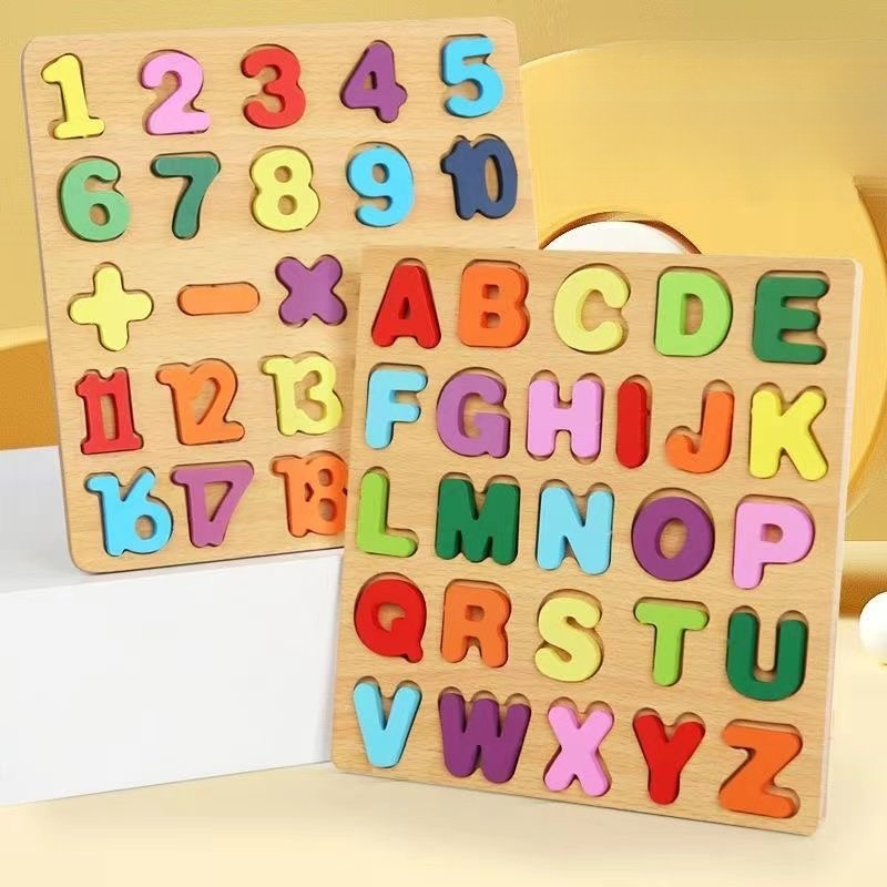 Wooden Alphabet Puzzle Board N - огляд і ціна Kids Education Alphabet Numbers