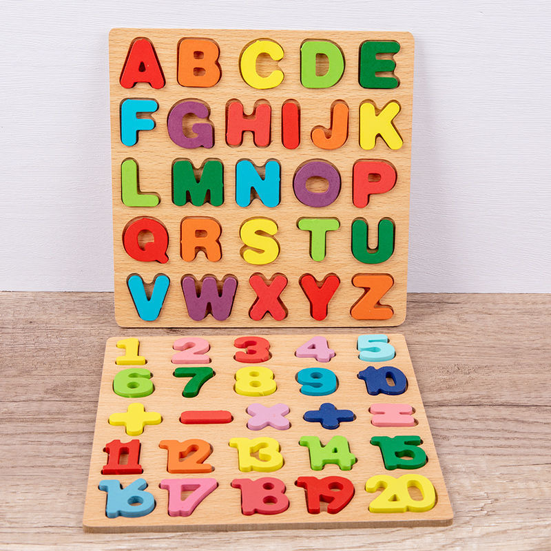 Wooden Alphabet Puzzle Board N - огляд і ціна Kids Education Alphabet Numbers