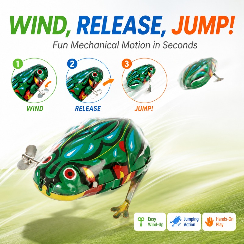 Traditional Wind Up Jumping Fr - огляд і ціна Kids Education Gift